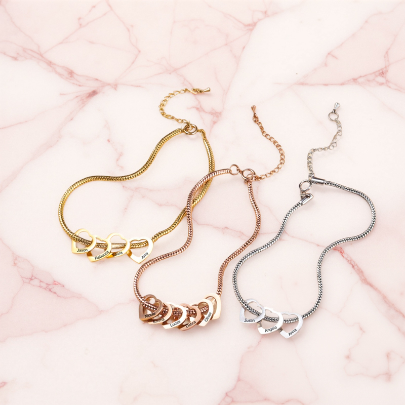 Customized  Name Heart Shaped Bracelet