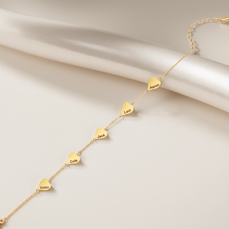 Custom Name Heart Shape Bracelet Custom Name Heart Shape Bracelet