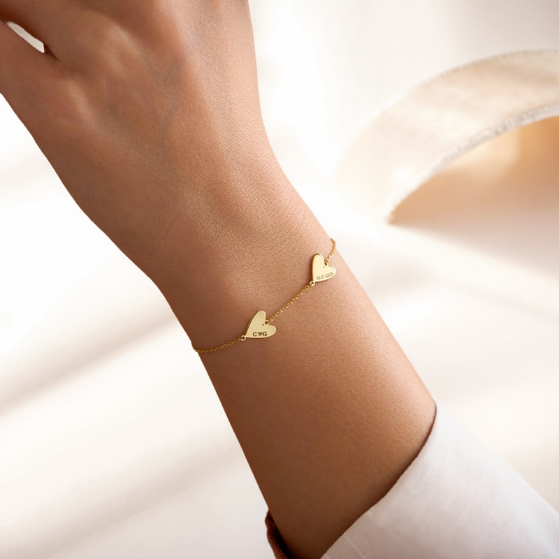 Custom Name Heart Shape Bracelet Custom Name Heart Shape Bracelet