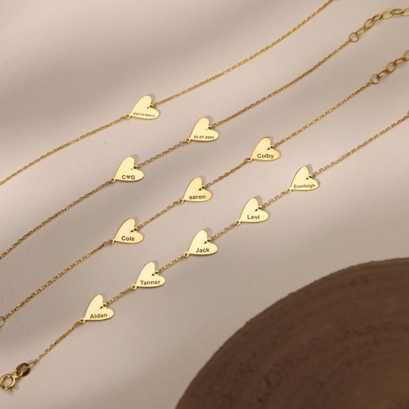 Custom Name Heart Shape Bracelet Custom Name Heart Shape Bracelet