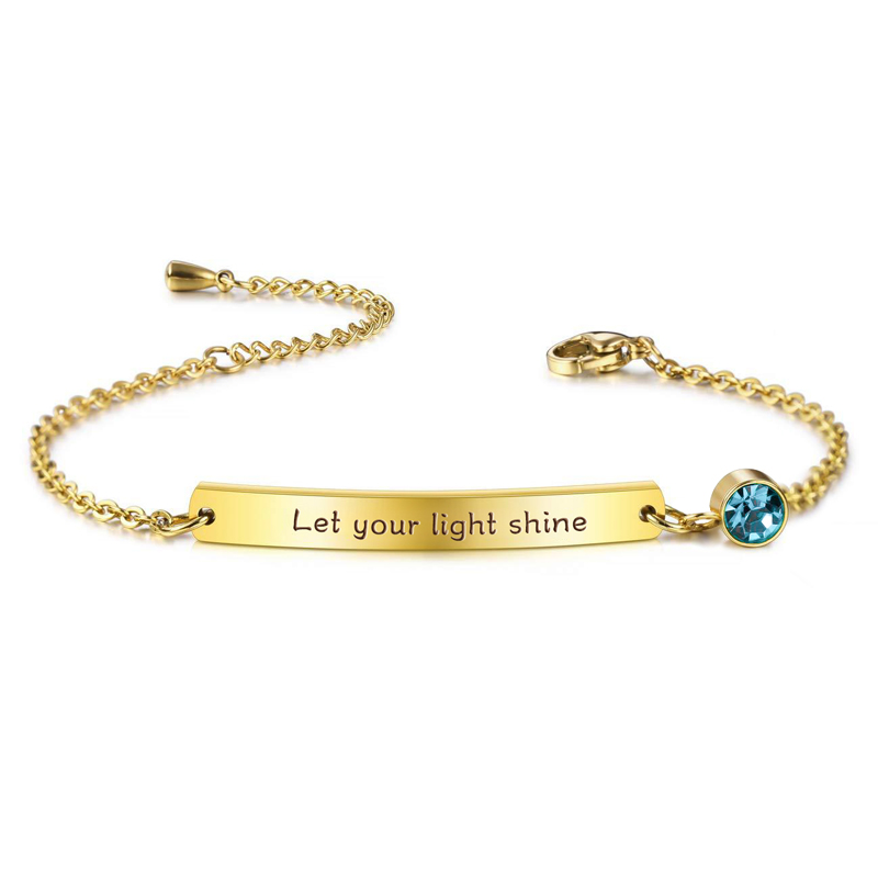 Custom Engraved Birthstone Bracelet