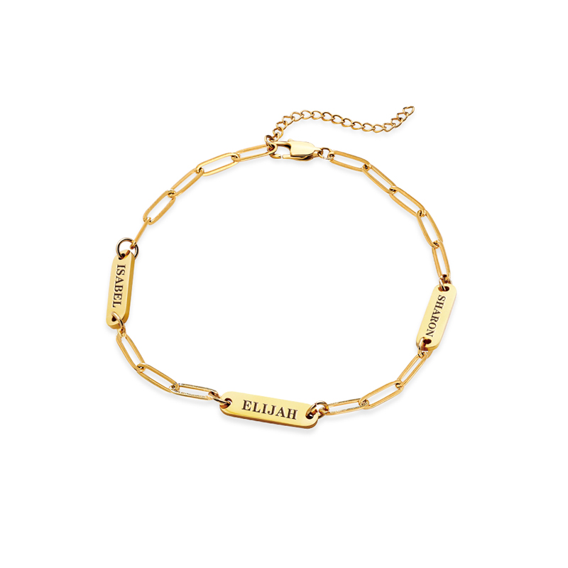 Name Engraved Paper Clip Bracelet Name Engraved Paper Clip Bracelet
