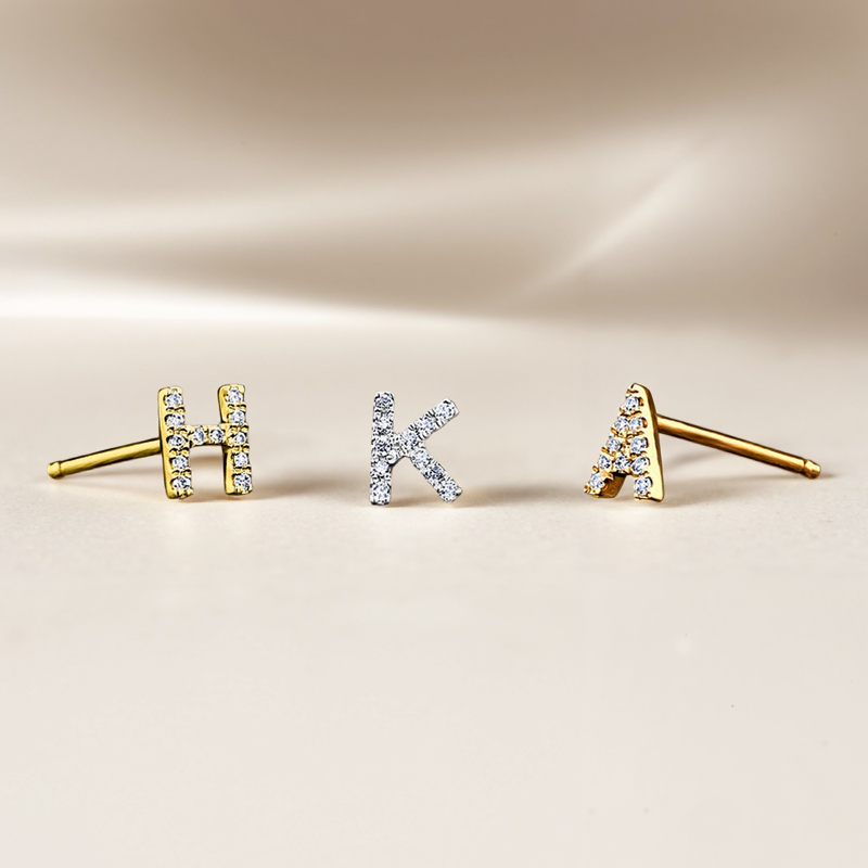 Personalized Letter Halo Earrings