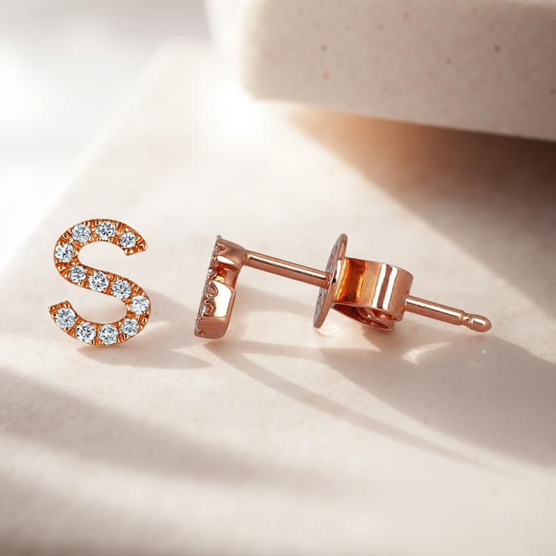 Personalized Letter Halo Earrings