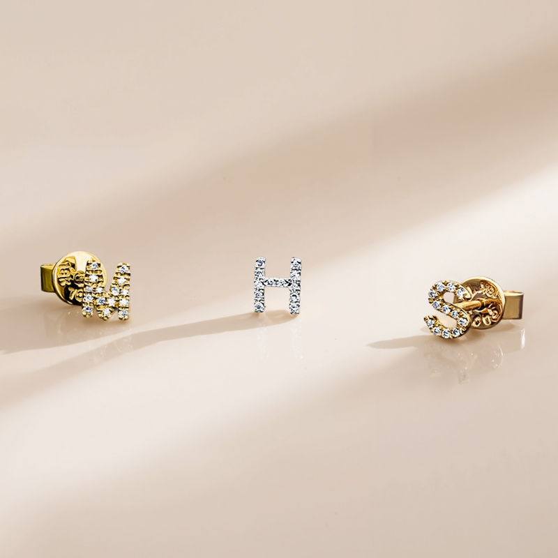 Personalized Letter Halo Earrings