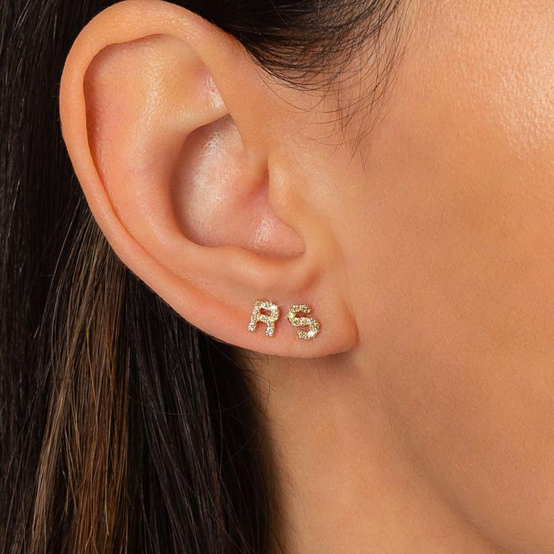 Personalized Letter Halo Earrings