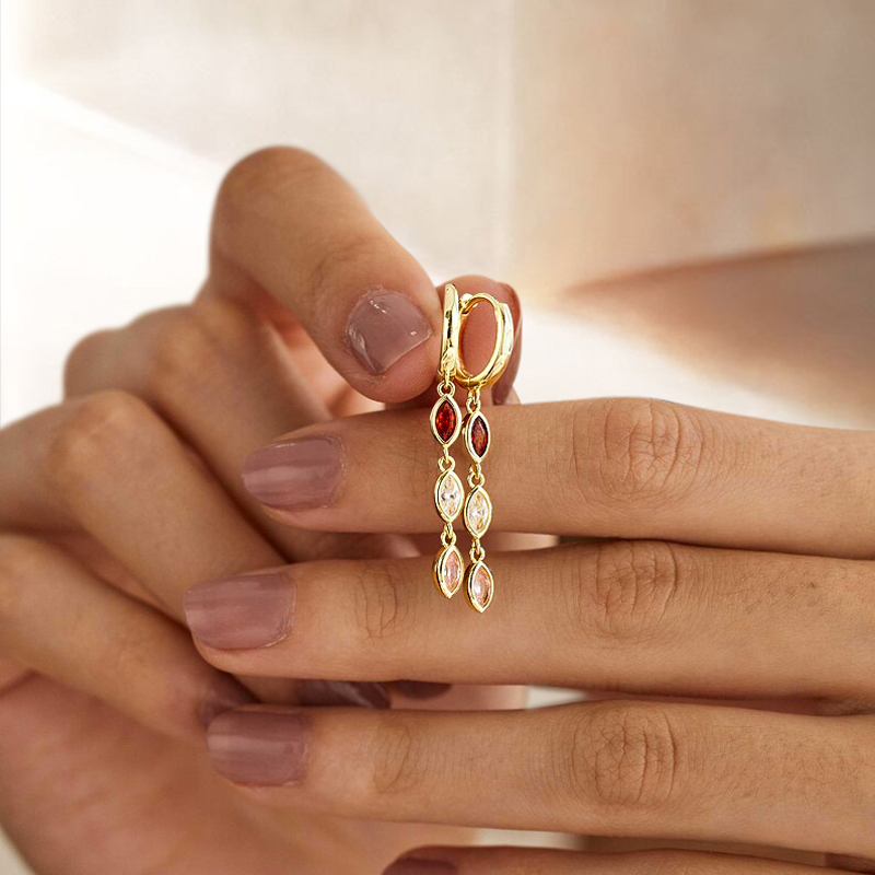 Personalized Marquise Cut Birthstone Stud Earrings Personalized Marquise Cut Birthstone Stud Earrings