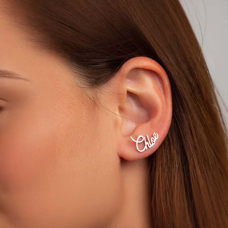 Customized Script Name Earrings