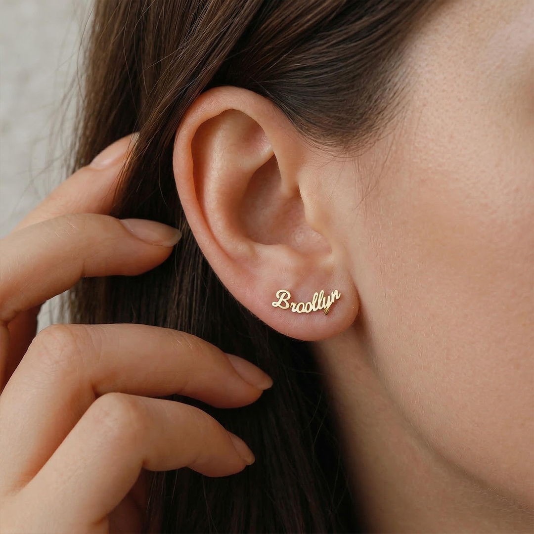Customized Script Name Earrings