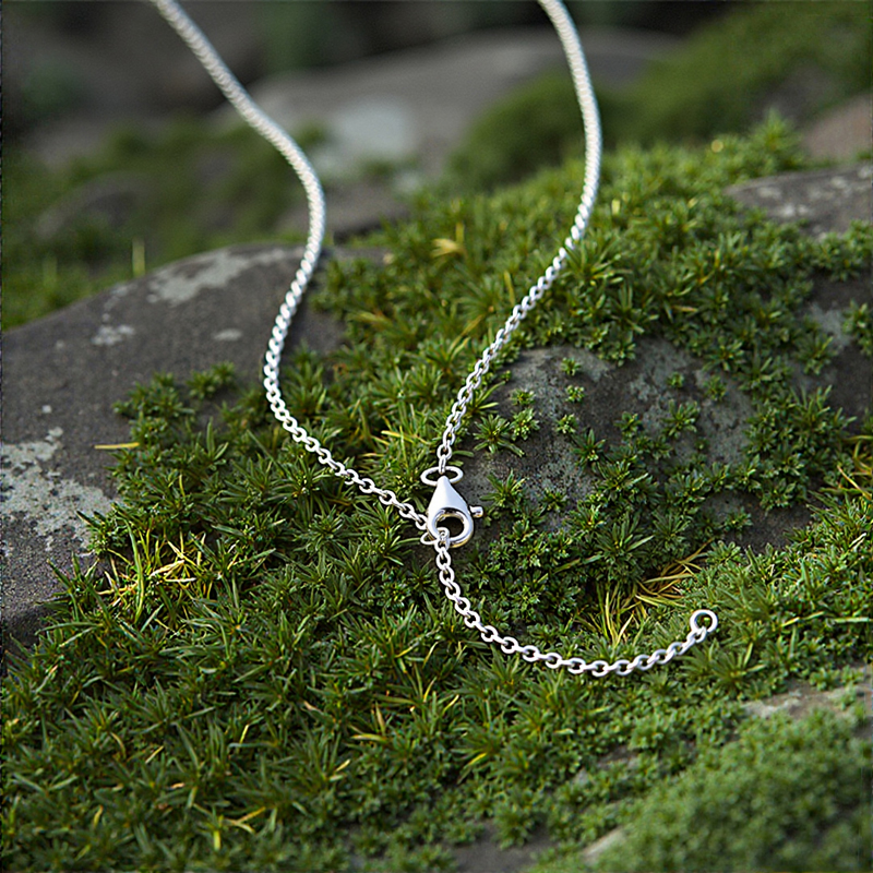 1.525CT Crescent Oval Cut Moss Agate & Round Cut Moissanite S925 Silver Pendant Necklace
