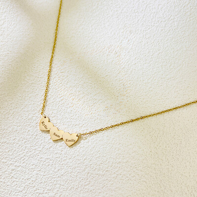 Multiple Heart Name Necklace