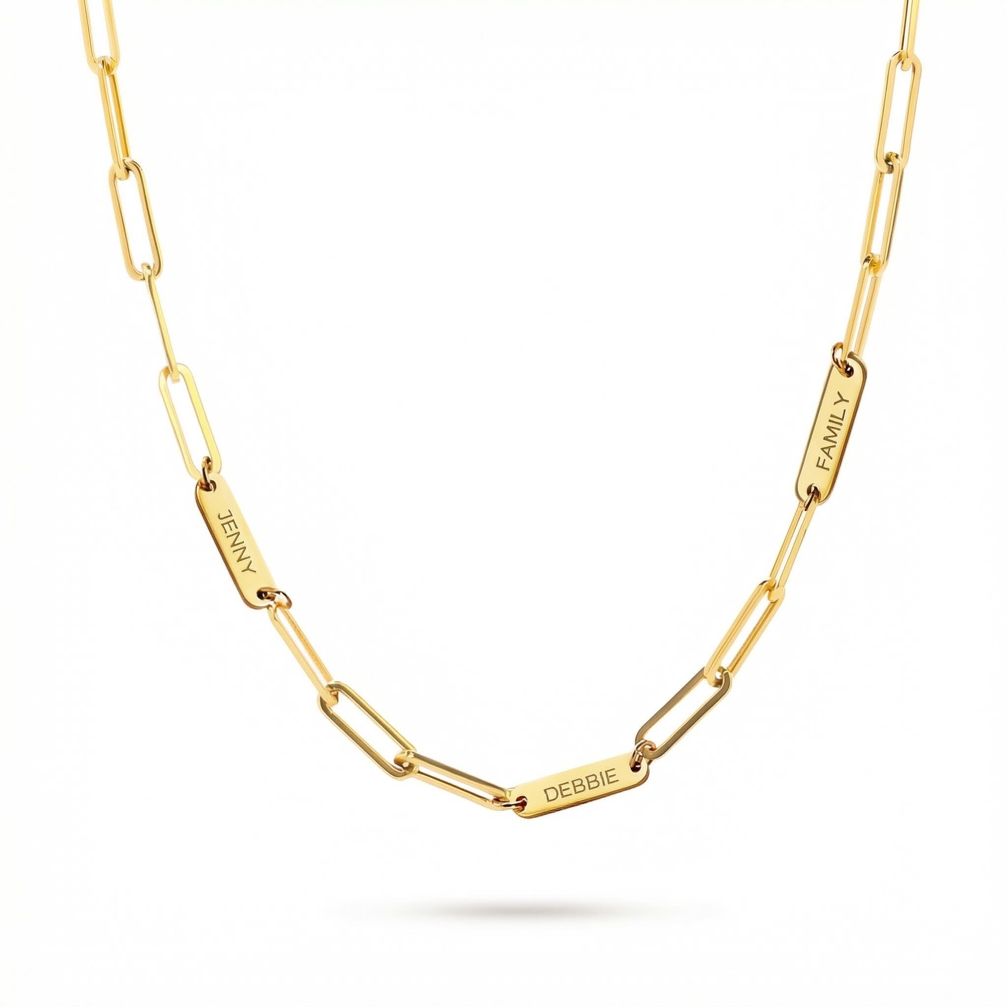 Personalized Paperclip Necklace with Name Engraving