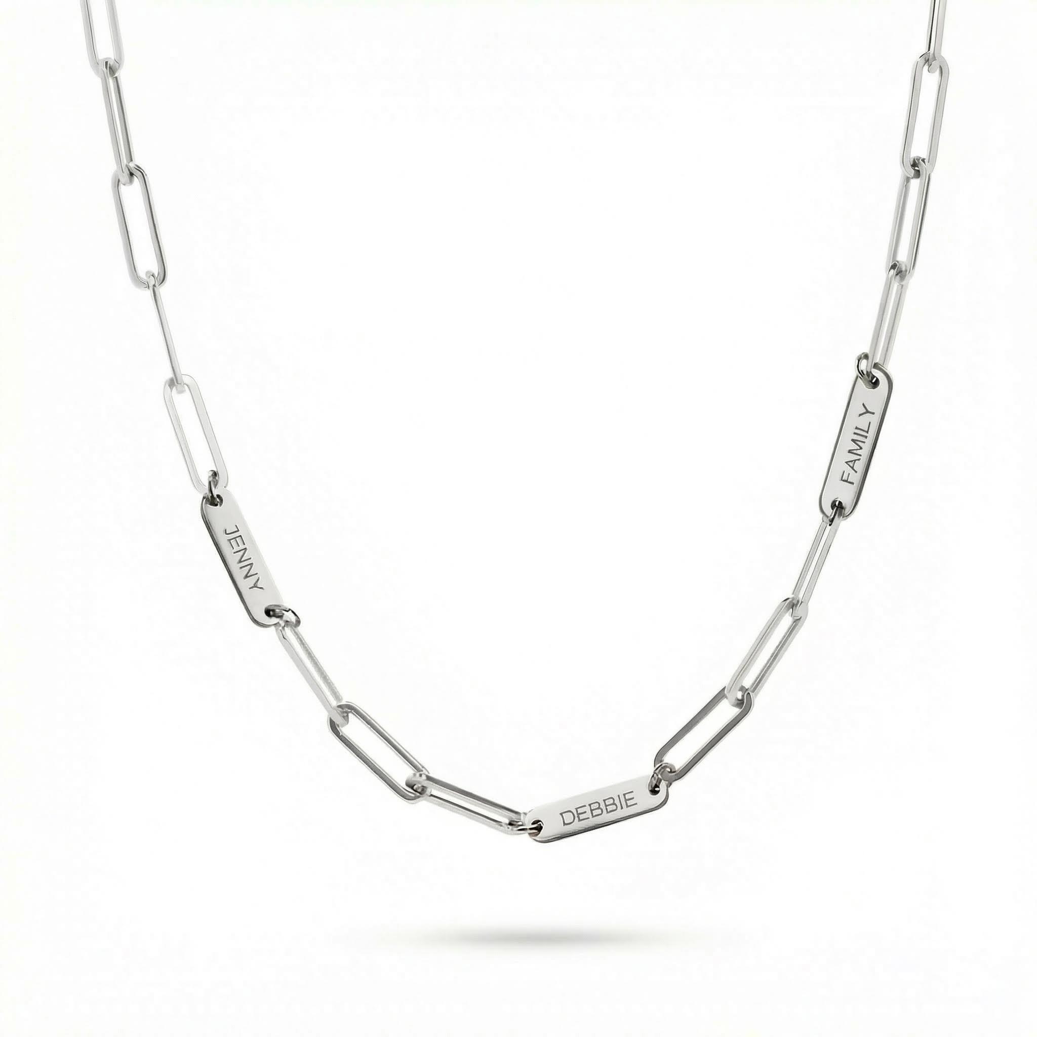 Personalized Paperclip Necklace with Name Engraving