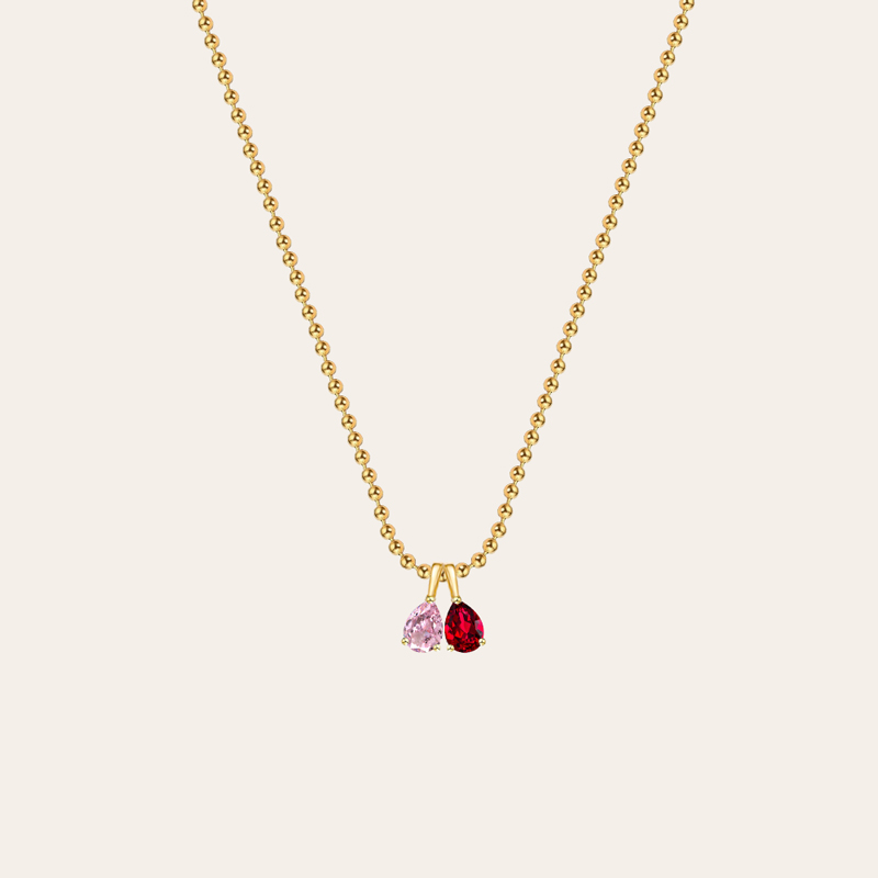 Pear Cut Birthstone Pendant Necklace
