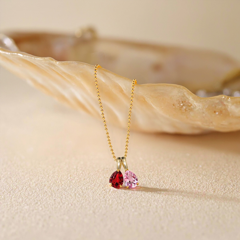 Pear Cut Birthstone Pendant Necklace