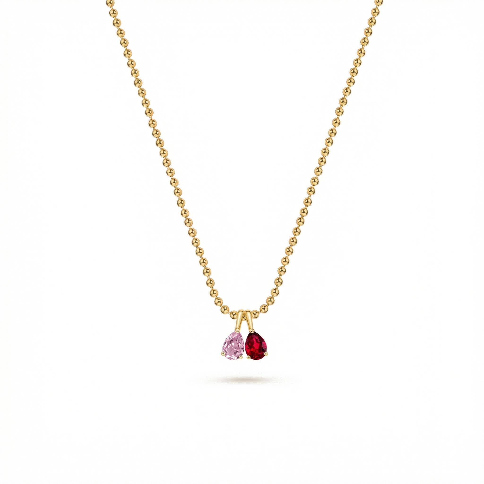 Pear Cut Birthstone Pendant Necklace