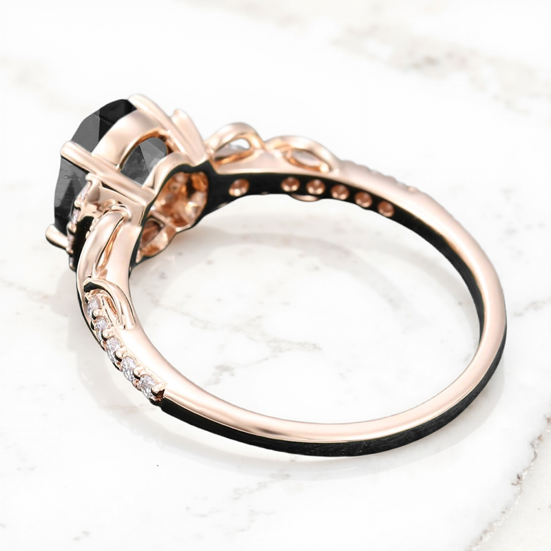 2.19CT Oval Cut Salt & Pepper Diamond Infinity Promise S925 Silver Engagement Ring 2.19CT Oval Cut Salt & Pepper Diamond Infinity Promise S925 Silver Engagement Ring