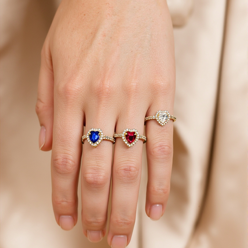 Heart Cut Birthstone Engagement Ring