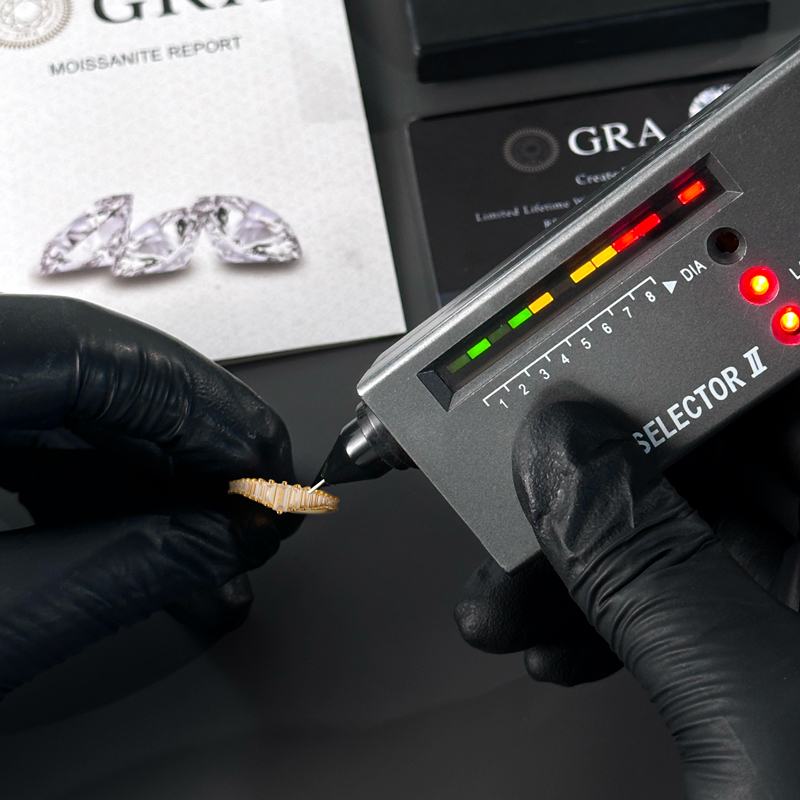 0.51CT Baguette Cut VVS Moissanite S925 Silver Wedding Band