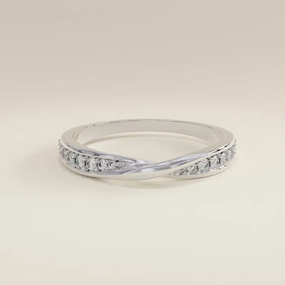 0.18CT Round Cut VVS Moissante S925 Silver Wedding Band 0.18CT Round Cut VVS Moissante S925 Silver Wedding Band