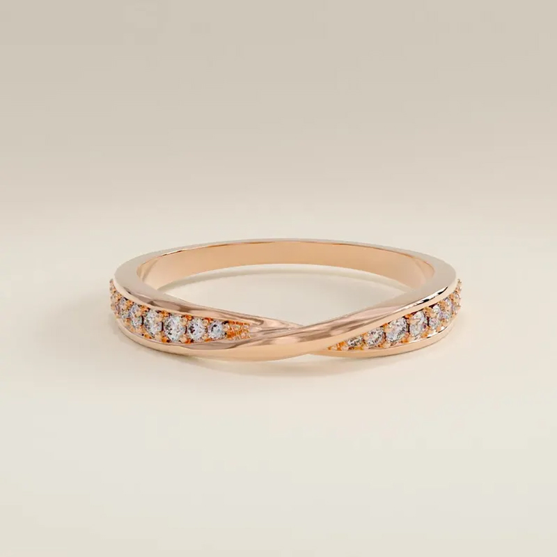 0.18CT Round Cut VVS Moissante S925 Silver Wedding Band
