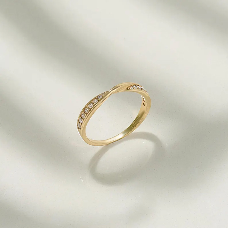 0.18CT Round Cut VVS Moissante S925 Silver Wedding Band