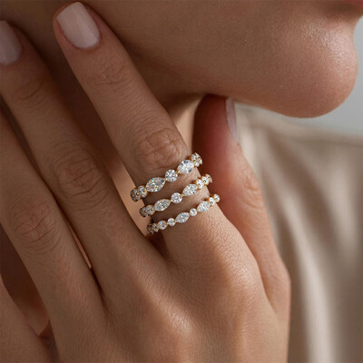 1.5mm/2mm/2.5mm  VVS Moissanite S925 Silver Wedding Band