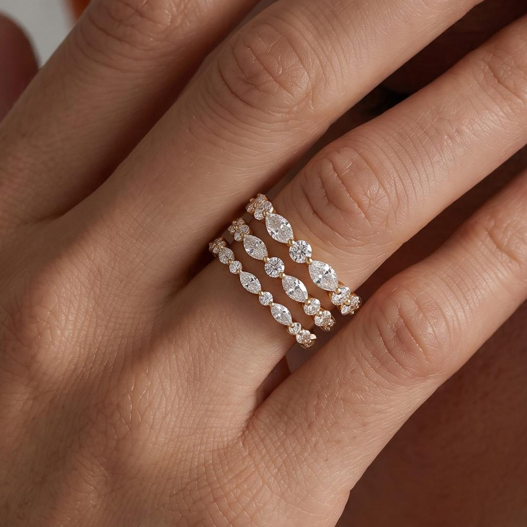 1.5mm/2mm/2.5mm  VVS Moissanite S925 Silver Wedding Band