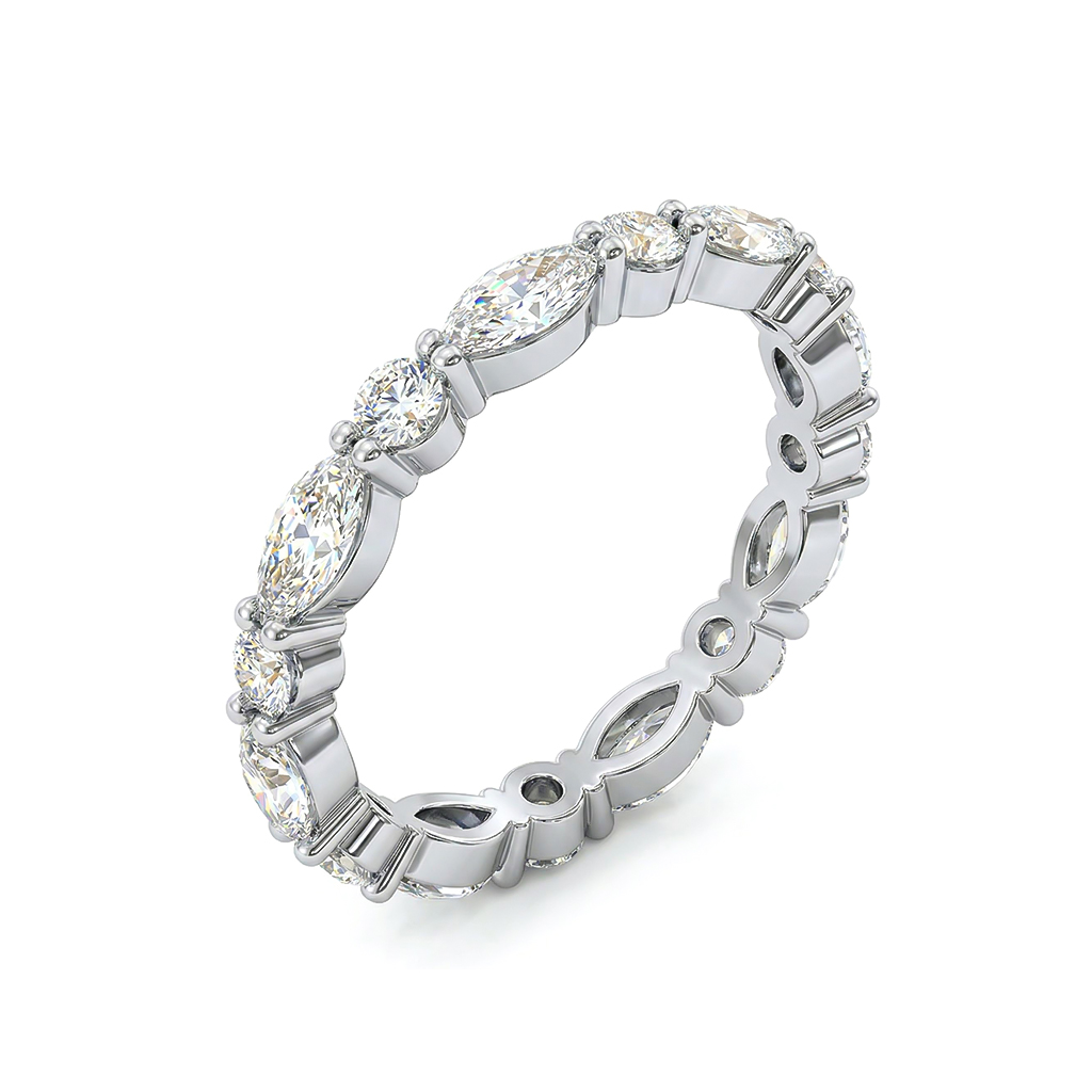 1.5mm/2mm/2.5mm  VVS Moissanite S925 Silver Wedding Band