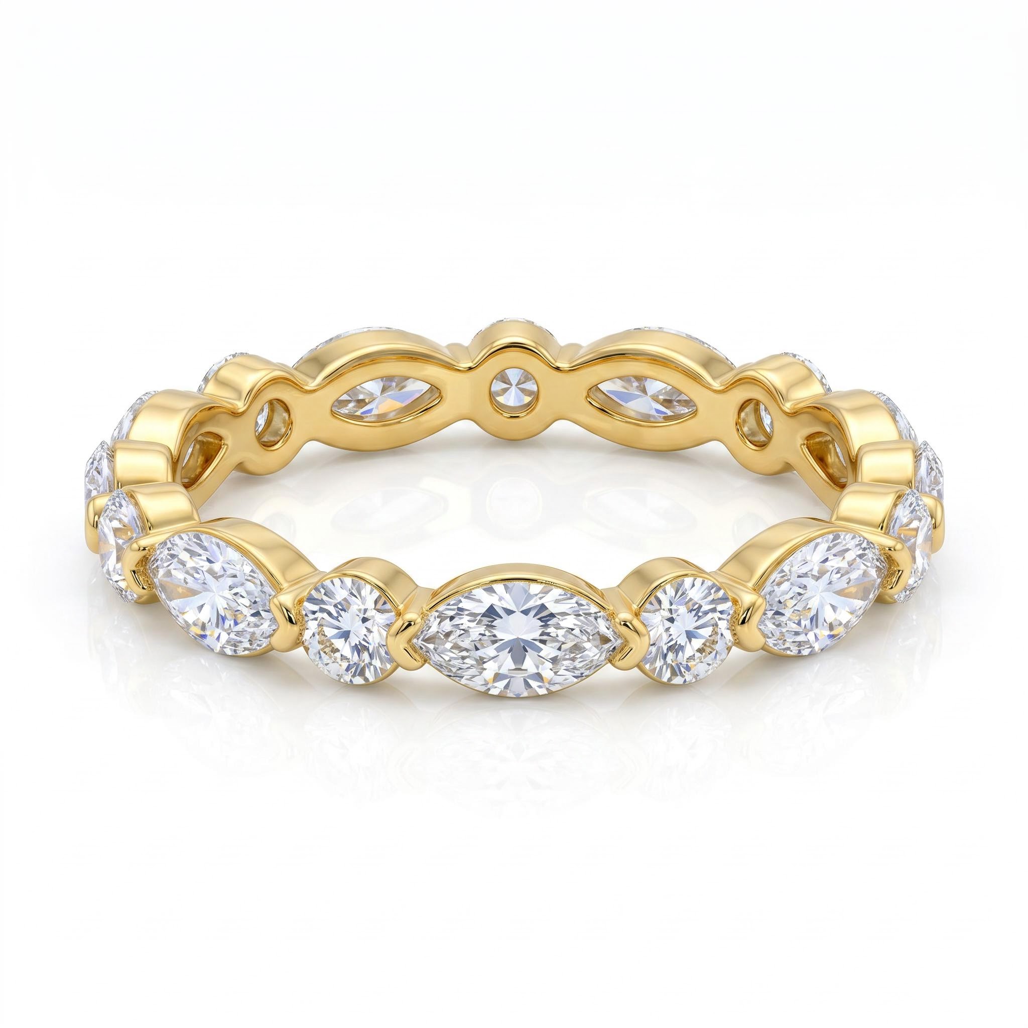 1.5mm/2mm/2.5mm  VVS Moissanite S925 Silver Wedding Band