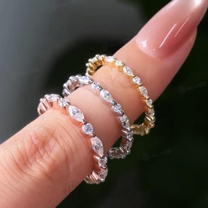 1.5mm/2mm/2.5mm VVS Moissanite S925 Silver Wedding Band 1.5mm/2mm/2.5mm VVS Moissanite S925 Silver Wedding Band