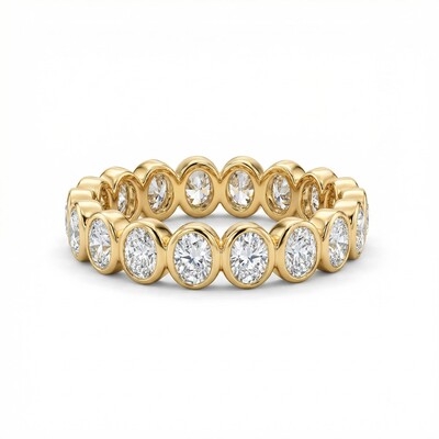 2.55CT Oval Cut VVS Moissanite S925 Silver Wedding Band