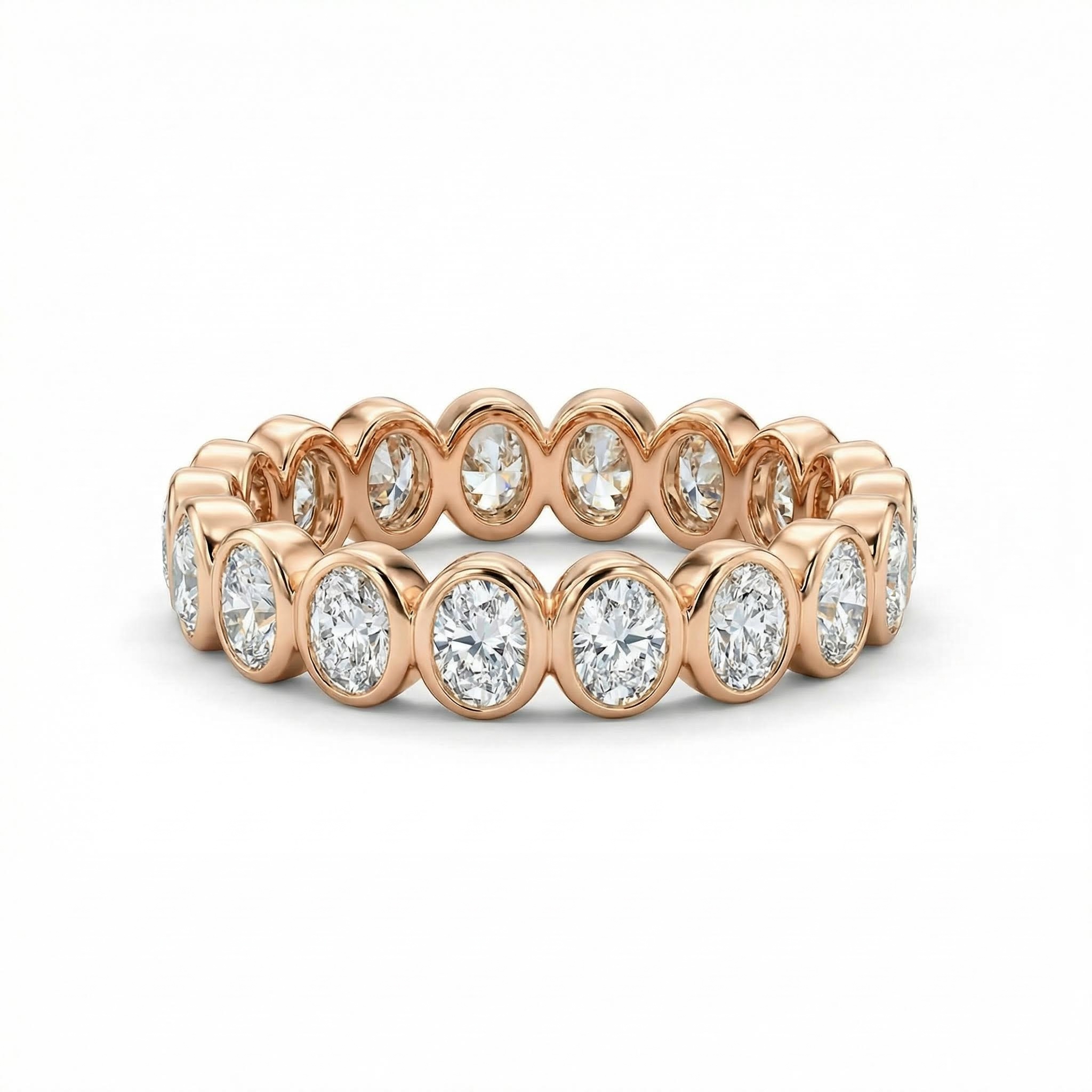 2.55CT Oval Cut VVS Moissanite S925 Silver Wedding Band