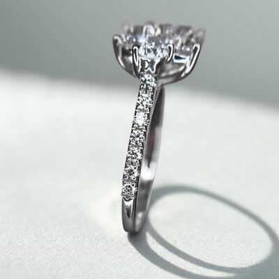 1.64CT Heart & Round Cut Paw Shape VVS Moissante S925 Silver Engagement Ring 1.64CT Heart & Round Cut Paw Shape VVS Moissante S925 Silver Engagement Ring