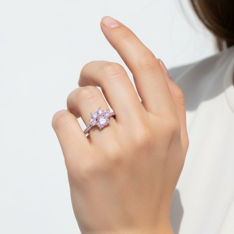 2.38CT Heart & Round Cut Diamond Paw Shape VVS Moissanite Engagement Ring 2.38CT Heart & Round Cut Diamond Paw Shape VVS Moissanite Engagement Ring