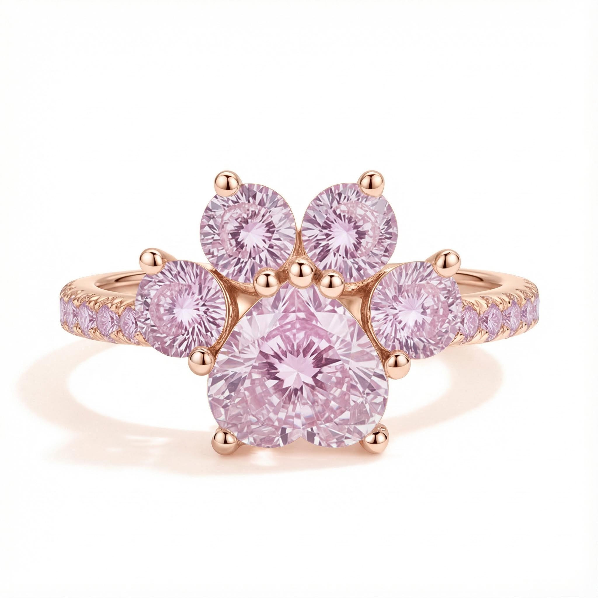 2.38CT Heart & Round Cut Diamond Paw Shape VVS Moissanite Engagement Ring 2.38CT Heart & Round Cut Diamond Paw Shape VVS Moissanite Engagement Ring