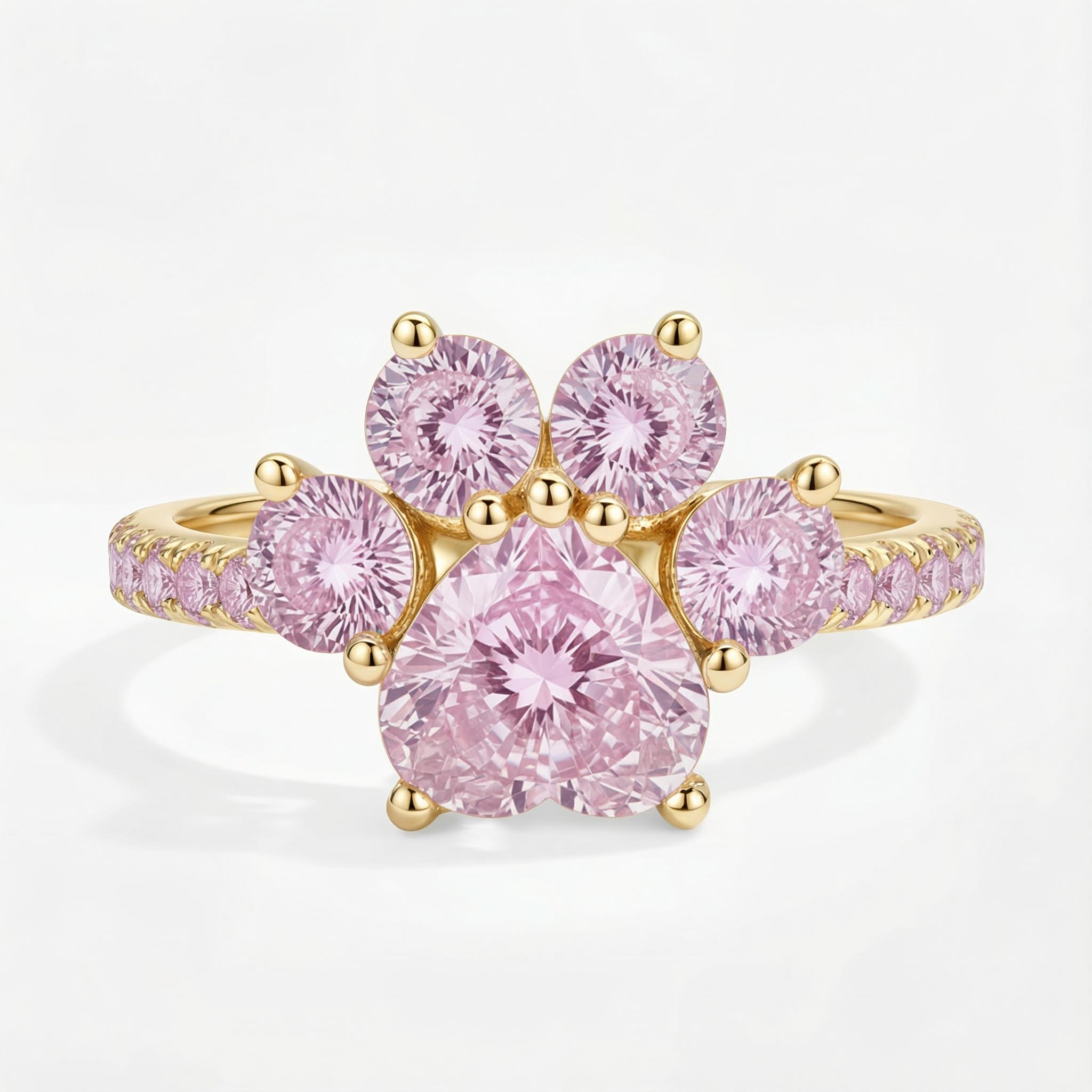 2.38CT Heart & Round Cut Diamond Paw Shape VVS Moissanite Engagement Ring 2.38CT Heart & Round Cut Diamond Paw Shape VVS Moissanite Engagement Ring