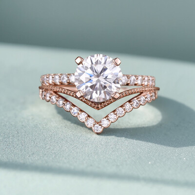 1.615CT Round Cut VVS Moissante S925 Silver Engagement Ring Set 1.615CT Round Cut VVS Moissante S925 Silver Engagement Ring Set