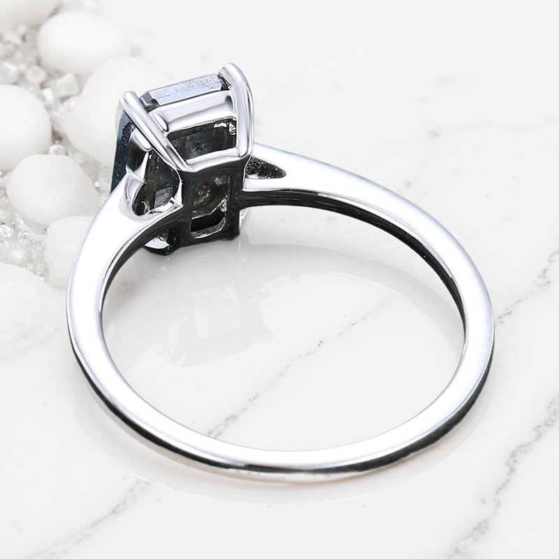 1.5CT Emerald Cut Kite Cut Salt & Pepper Diamond S925 Silver Engagement Ring 1.5CT Emerald Cut Kite Cut Salt & Pepper Diamond S925 Silver Engagement Ring