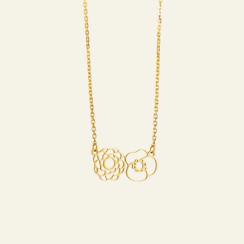 Personalized Birth Flower Necklace Personalized Birth Flower Necklace