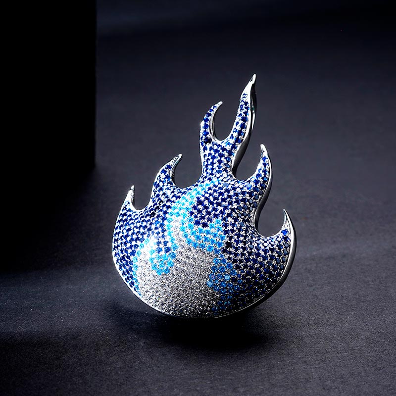 Custom Iced S925 Fire Pendant Deposit