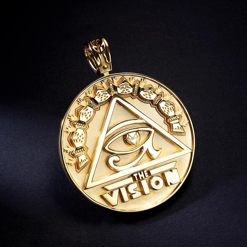 Custom S925 Unique Eye Yellow Pendant Deposit