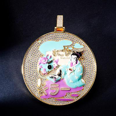 Custom Iced & Enamel S925 Yellow Cartoon Pendant Deposit
