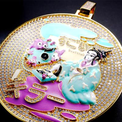 Custom Iced & Enamel S925 Yellow Cartoon Pendant Deposit