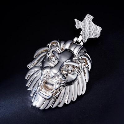 Custom Iced S925 Unique White Lion Pendant Deposit