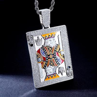 Custom Iced & Enamel S925 Unique Poker Face Pendant Deposit