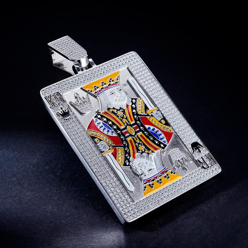 Custom Iced & Enamel S925 Unique Poker Face Pendant Deposit