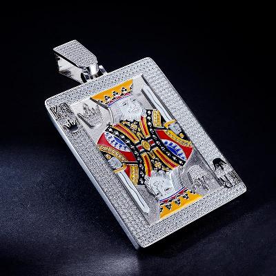 Custom Iced & Enamel S925 Unique Poker Face Pendant Deposit
