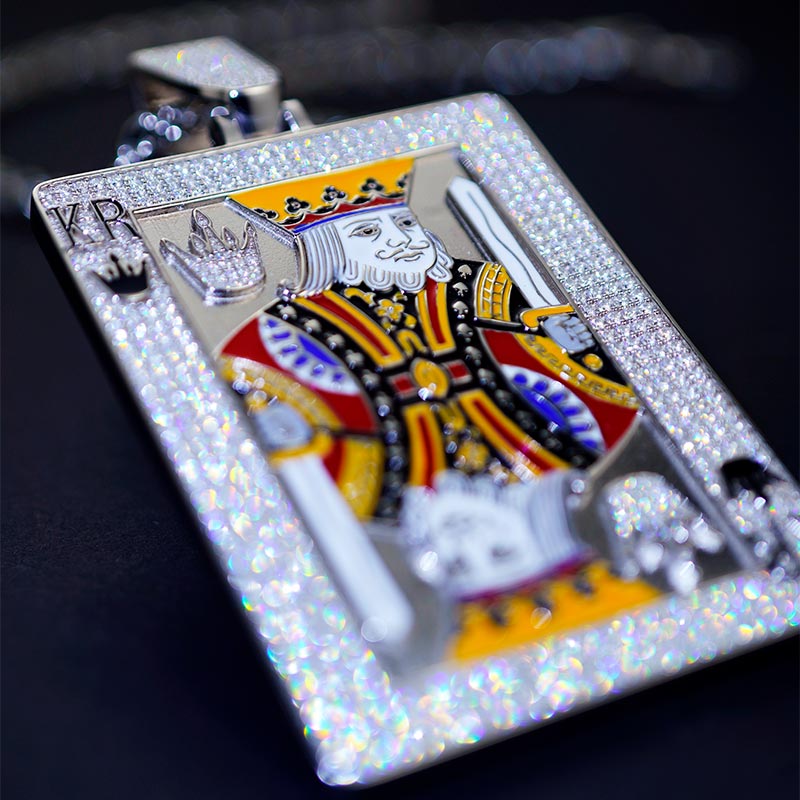 Custom Iced & Enamel S925 Unique Poker Face Pendant Deposit