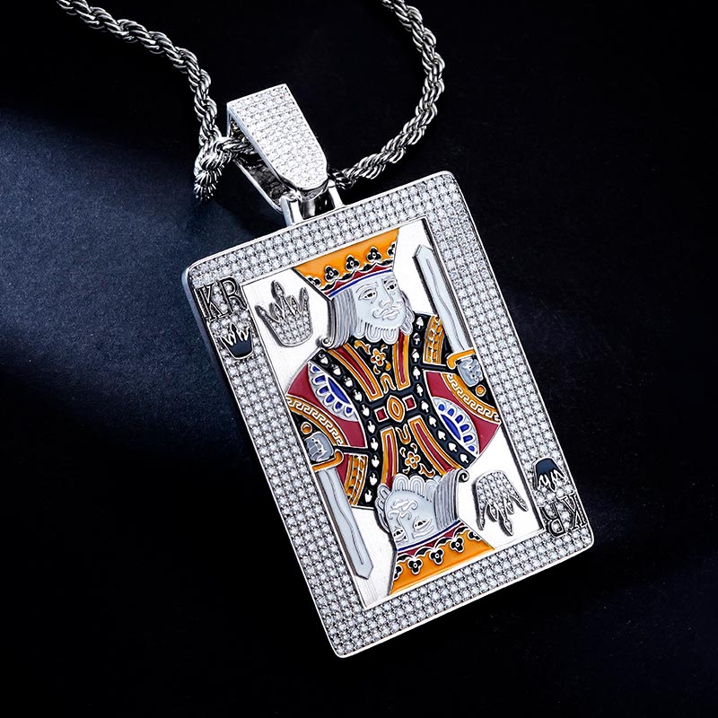 Custom Iced & Enamel S925 Unique Poker Face Pendant Deposit